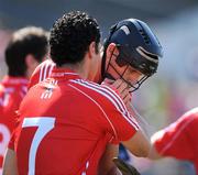 31 May 2009; Cork players and brothers Sean Og, left, and Aisake O'hAilpin in conversation before the game. Munster GAA Hurling Senior Championship Quarter-Final, Tipperary v Cork, Semple Stadium, Thurles, Co. Tipperary. Picture credit: Brendan Moran / SPORTSFILE