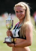30 May 2009; Catherine McManus, St. Dominic's Cabra, Dublin, who won the Senior Girls 100m. Irish Schools Track and Field Championships, Tullamore Harriers, Tullamore, Co. Offaly. Photo by Sportsfile