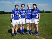 30 May 2009; Munster and Tipperary players, from left to right, Edel Hanley, Gillian O'Brien, Angie McDermott and Mairead Morrissey after victory over Leinster. 2009 Inter Provincials - Inter Provincial Final, Munster v Leinster, Kinnegad GAA Club, Co. Westmeath. Picture credit: Diarmuid Greene / SPORTSFILE