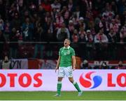 11 October 2015; Jon Walters, Republic of Ireland, reacts after a decision is given adjacent his team. UEFA EURO 2016 Championship Qualifier, Group D, Poland v Republic of Ireland. Stadion Narodowy, Warsaw, Poland. Picture credit: Seb Daly / SPORTSFILE