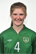 11 October 2015; Tara O'Gorman, Republic of Ireland. Republic of Ireland Women's U17 Squad Portraits. Maldron Hotel, Dublin Airport. Picture credit: Ramsey Cardy / SPORTSFILE