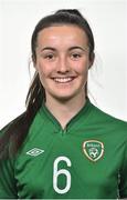 11 October 2015; Niamh Farrelly, Republic of Ireland. Republic of Ireland Women's U17 Squad Portraits. Maldron Hotel, Dublin Airport. Picture credit: Ramsey Cardy / SPORTSFILE