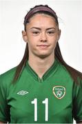 11 October 2015; Lauryn O'Callaghan, Republic of Ireland. Republic of Ireland Women's U17 Squad Portraits. Maldron Hotel, Dublin Airport. Picture credit: Ramsey Cardy / SPORTSFILE