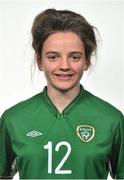 11 October 2015; Leanne Kiernan, Republic of Ireland. Republic of Ireland Women's U17 Squad Portraits. Maldron Hotel, Dublin Airport. Picture credit: Ramsey Cardy / SPORTSFILE