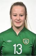11 October 2015; Lauren Kelly, Republic of Ireland. Republic of Ireland Women's U17 Squad Portraits. Maldron Hotel, Dublin Airport. Picture credit: Ramsey Cardy / SPORTSFILE