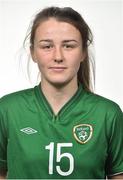 11 October 2015; Lauren Homan, Republic of Ireland. Republic of Ireland Women's U17 Squad Portraits. Maldron Hotel, Dublin Airport. Picture credit: Ramsey Cardy / SPORTSFILE