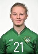 11 October 2015; Niamh Sheehan, Republic of Ireland. Republic of Ireland Women's U17 Squad Portraits. Maldron Hotel, Dublin Airport. Picture credit: Ramsey Cardy / SPORTSFILE
