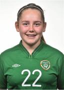 11 October 2015; Nicole Plunkett, Republic of Ireland. Republic of Ireland Women's U17 Squad Portraits. Maldron Hotel, Dublin Airport. Picture credit: Ramsey Cardy / SPORTSFILE