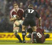 25 June 2005; Paul O'Connell, British and Irish Lions, in action against Greg Somerville, New Zealand. British and Irish Lions Tour to New Zealand 2005, 1st Test, New Zealand v British and Irish Lions, Jade Stadium, Christchurch, New Zealand. Picture credit; Brendan Moran / SPORTSFILE