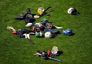 31 May 2009; Helmets and hurleys lie on the ground during the warm-up. Munster GAA Hurling Senior Championship Quarter-Final, Tipperary v Cork, Semple Stadium, Thurles, Co. Tipperary. Picture credit: Ray McManus / SPORTSFILE