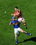 31 May 2009; Sean Og O hAilpin, Cork, contests a high ball with John O'Brien, Tipperary. Munster GAA Hurling Senior Championship Quarter-Final, Tipperary v Cork, Semple Stadium, Thurles, Co. Tipperary. Picture credit: Ray McManus / SPORTSFILE
