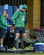 14 October 2015; Ireland's Jonathan Sexton goes through some drills during squad training. Ireland Rugby Squad Training, Sophie Gardens, Cardiff, Wales. Picture credit: Brendan Moran / SPORTSFILE