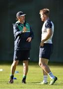 14 October 2015; Ireland assistant coach Les Kiss, left, with Luke Fitzgerald during squad training. Ireland Rugby Squad Training, Sophie Gardens, Cardiff, Wales. Picture credit: Brendan Moran / SPORTSFILE