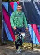 14 October 2015; Ireland's Sean O'Brien arrives for squad training. Ireland Rugby Squad Training, Sophie Gardens, Cardiff, Wales. Picture credit: Brendan Moran / SPORTSFILE