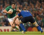 11 October 2015; Cian Healy, Ireland, in action against Pascal Pape, France. 2015 Rugby World Cup Pool D, Ireland v France. Millennium Stadium, Cardiff, Wales. Picture credit: Stephen McCarthy / SPORTSFILE