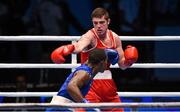 15 October 2015; Joseph Ward, right, red, Ireland, exchanges punches with Julio La Cruz, Cuba, during their Men's Light Heavyweight 81kg Final bout. AIBA World Boxing Championships, Ali Bin Hamad Al Attiyah Arena, Doha, Qatar. Photo by Sportsfile