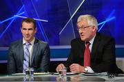 15 October 2015; RTÉ analysts Dessie Dolan and Pat Spillane, right, during the 2016 GAA Football / Hurling Championship draw. RTE Studios, Donnybrook, Dublin. Picture credit: Piaras Ó Mídheach / SPORTSFILE
