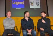 15 October 2015; Former Waterford hurler John Mullane, left, former Tipperary hurler Declan Fanning, centre, and Tipperary hurler Padraic Maher during the official launch of 'Standing My Ground', The Brendan Cummins autobiography. Semple Stadium, Thurles, Co. Tipperary. Picture credit: Diarmuid Greene / SPORTSFILE