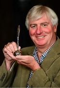 16 October 2015; RTÉ Sunday Game presenter Michael Lyster was honoured with the Lifetime Achievement Award tonight at the 2015 Gaelic Writers’ Association Awards at the Jackson Court Hotel in Dublin. Pictured is Michael Lyster with his award. Gaelic Writers Association Awards 2015. Jackson Court Hotel, Harcourt Street, Dublin. Picture credit: Piaras Ó Mídheach / SPORTSFILE