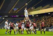 16 October 2015; Ulster's Dan Tuohy collects a line-out. Guinness PRO12, Round 4, Edinburgh v Ulster. BT Murrayfield Stadium, Edinburgh, Scotland. Picture credit: Ross Parker / SPORTSFILE