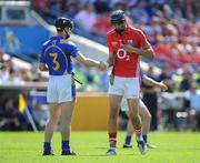 31 May 2009; Aisake O hAilpin, Cork, and Paul Curran, Tipperary, shake hands before the start of the game. Munster GAA Hurling Senior Championship Quarter-Final, Tipperary v Cork, Semple Stadium, Thurles, Co. Tipperary. Picture credit: Brendan Moran / SPORTSFILE