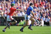 31 May 2009; James Woodlock, Tipperary, in action against Jerry O'Connor, Cork. Munster GAA Hurling Senior Championship Quarter-Final, Tipperary v Cork, Semple Stadium, Thurles, Co. Tipperary. Picture credit: Daire Brennan / SPORTSFILE