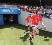 31 May 2009; Cork full-back Eoin Cadogan runs out onto the pitch before the game. Munster GAA Hurling Senior Championship Quarter-Final, Tipperary v Cork, Semple Stadium, Thurles, Co. Tipperary. Picture credit: Brendan Moran / SPORTSFILE