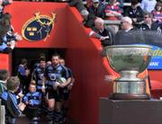 9 May 2009; Shannon captain David Quinlan leads his side out past the AIB League Division 1 trophy before the game. AIB League Division 1 Final, Shannon v Clontarf, Thomond Park, Limerick. Picture credit: Brendan Moran / SPORTSFILE