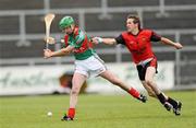 6 June 2009; David Dowling, Mayo, in action against Andy Savage, Down. Christy Ring Cup Semi-Final, Down v Mayo, Pairc Esler, Newry, Co. Down. Photo by Sportsfile