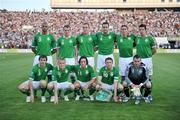 6 June 2009; Republic of Ireland team, back row left to right, Caleb Folan, Glenn Whelan, Richard Dunne, John O'Shea, Keith Andrews and Sean St.Ledger; front row left to right, Kevin Kilbane, Damien Duff, Stephen Hunt, Robbie Keane and Shay Given. 2010 FIFA World Cup Qualifier, Bulgaria v Republic of Ireland, Vasil Levski Stadion, Sofia, Bulgaria. Picture credit: David Maher / SPORTSFILE
