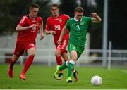 9 October 2015; Jack Connors, Republic of Ireland, in action against Sigitas Urbys, left, and Aurimas Trucinskas, Lithuania. UEFA Euro 2017 U21 Championship Qualifier, Group 2, Republic of Ireland v Lithuania. RSC, Waterford. Picture credit: Piaras Ó Mídheach / SPORTSFILE