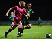 17 October 2015; Nicola Sinnott, Wexford Youth's Women, in action against Clare Kinsella, Peamount United. Continental Tyres FAI Women's Senior Cup, Semi-Final, Wexford Youths WAFC v Peamount United. Ferrycarrig Park, Wexford. Picture credit: Piaras Ó Mídheach / SPORTSFILE