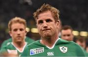 18 October 2015; Jamie Heaslip, Ireland, leaves the field after the game. 2015 Rugby World Cup Quarter-Final, Ireland v Argentina. Millennium Stadium, Cardiff, Wales. Picture credit: Brendan Moran / SPORTSFILE