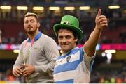 18 October 2015; Nicolas Sanchez, Argentina, following his side's victory. 2015 Rugby World Cup Quarter-Final, Ireland v Argentina. Millennium Stadium, Cardiff, Wales. Picture credit: Stephen McCarthy / SPORTSFILE