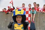 18 October 2015; Clann na nGael supporter Casey Dolan, age 6, at the game. Roscommon County Senior Football Championship Final, Pádraig Pearses v Clann na nGael. Dr. Hyde Park, Roscommon. Picture credit: David Maher / SPORTSFILE