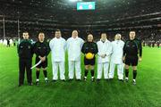 31 January 2009; Referee Martin Duffy with his umpires and officials before the game. Allianz National Football League, Division 1, Round 1, Dublin v Tyrone, Croke Park, Dublin. Picture credit: Ray McManus / SPORTSFILE