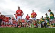 7 June 2009; Cork players, from left, Graham Canty, Donncha O'Connor and Daniel Goulding lead their side out ahead of the game. Munster GAA Football Senior Championship Semi-Final, Kerry v Cork, Fitzgerald Stadium, Killarney, Co. Kerry. Picture credit: Stephen McCarthy / SPORTSFILE