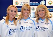 9 June 2009; The Bord Gais Energy Teams of the 2009 Leagues have been announced. Thie new joint initiative from the Ladies Gaelic Football Associaton and Bord Gais Energy recognises the players who excelled during the league campaigns across all the divisions. 45 players from 22 counties were selected and were presented with a specially commissioned kit to mark their achievenents. Pictured are Cork players who were recognised with awards, from left, Nollaig Cleary, Brid Stack and Angela Walsh. Croke Park, Dublin. Picture credit: Brendan Moran / SPORTSFILE                                                                                                                                                               *** Local Caption ***