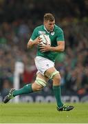 18 October 2015; Jordi Murphy, Ireland, on his way to scoring his side's second try. 2015 Rugby World Cup Quarter-Final, Ireland v Argentina. Millennium Stadium, Cardiff, Wales. Picture credit: John Dickson / SPORTSFILE
