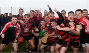 18 October 2015; Ballygunnar squad members celebrate with the cup. J.J. Kavanagh & Sons Ltd. Waterford County Senior Hurling Championship Final, Ballygunnar v Tallow. O'Connor Park, Walsh Park, Waterford. Picture credit: Ray McManus / SPORTSFILE