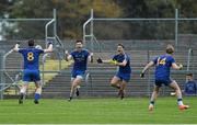 18 October 2015; Donie Shine, second from left, Clann na nGael, celebrates after scoring his side's only goal of the game. Roscommon County Senior Football Championship Final, Pádraig Pearses v Clann na nGael. Dr. Hyde Park, Roscommon. Picture credit: David Maher / SPORTSFILE