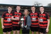 18 October 2015; Val O'Sullivan and her four sons Sean, David, the Ballygunnar captain, Brian and Tim after the cup presentation. Tallow. J.J. Kavanagh & Sons Ltd. Waterford County Senior Hurling Championship Final, Ballygunnar v Tallow. O'Connor Park, Walsh Park, Waterford. Picture credit: Ray McManus / SPORTSFILE