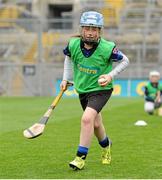 19 October 2015; A player, from Sarsfield GAA Club, Cork, during the 'Centra’s Live Well initiative' skills session. Over 650 children travelled to Croke Park today for a very special day out as part of Centra’s Live Well initiative. Young hurlers from 16 different clubs had the once in a lifetime chance to experience the ultimate behind the scenes day out with many of their hurling idols including Henry Shefflin, Seamus Hickey, and Pat Donnellan. Through their partnership with the GAA Hurling All-Ireland Senior Championship Centra has been encouraging children all over Ireland to live healtheir lives encouraging them to be active and educating them on nutrition. For more information see www.centra.ie. Croke Park, Dublin. Picture credit: Seb Daly / SPORTSFILE
