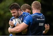 19 October 2015; Leinster's Marty Moore is tackled by Dan Leavy during squad training. Leinster Rugby Squad Training, Rosemount, UCD, Belfield, Dublin. Picture credit: Sam Barnes / SPORTSFILE