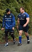 19 October 2015; Leinster's Colm O'Shea, left, and Michael Bent arrive for squad training. Leinster Rugby Squad Training, Rosemount, UCD, Belfield, Dublin. Picture credit: Sam Barnes / SPORTSFILE
