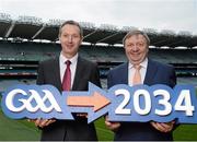 19 October 2015; Kevin Griffin, Towards 150 Committee Secretary, left, and John Carr, Committee Chairperson. Croke Park, Dublin. Picture credit: Sam Barnes / SPORTSFILE