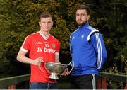20 October 2015; Sean Pender, Edenderry, and Paul Sharry, St. Loman's, pictured in attendance at the Leinster GAA Club Championship launch 2015. Barretstown Castle, Ballymore Eustace, Co. Kildare. Picture credit: Seb Daly / SPORTSFILE