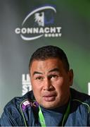 20 October 2015; Connacht head coach Pat Lam during a press conference. Connacht Rugby Squad Training and Press Conference, The Sportsground, Galway. Picture credit: Diarmuid Greene / SPORTSFILE