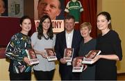 20 October 2015; Former Galway and Mayo football manager John O'Mahony, T.D alongside his wife Gerardine and daughters, from left, Rhona, Cliodhna, and Deirdre, at the launch of his autobiography 'O'Mahony - Keeping the Faith'. St Nathy's College, Chapel Street, Ballaghadereen, Co. Roscommon. Photo by Sportsfile