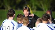 11 May 2009; Ajax youth academy coach Eddie Van Schaick during an Ajax coaching clinic, with members of Esker Celtic Football Club. The Dutch masters of soccer, Ajax, brought their world-famous Ajax Coaching Clinic, led by Ajax youth academy coach Eddie Van Schaick and Renaldo Landburg, to UCD, giving local coaches the chance to learn from the best. Ajax Coaching Clinic, UCD, Belfield, Dublin. Picture credit: Stephen McCarthy / SPORTSFILE